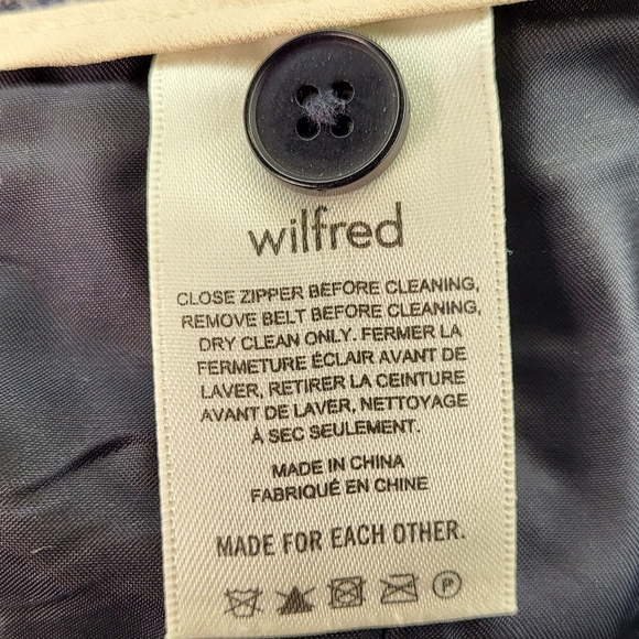 Aritzia Wilfred Tie-Front Wool/Cashmere Blend Pant size 14 in Eliot Plaid - Picture 5 of 6